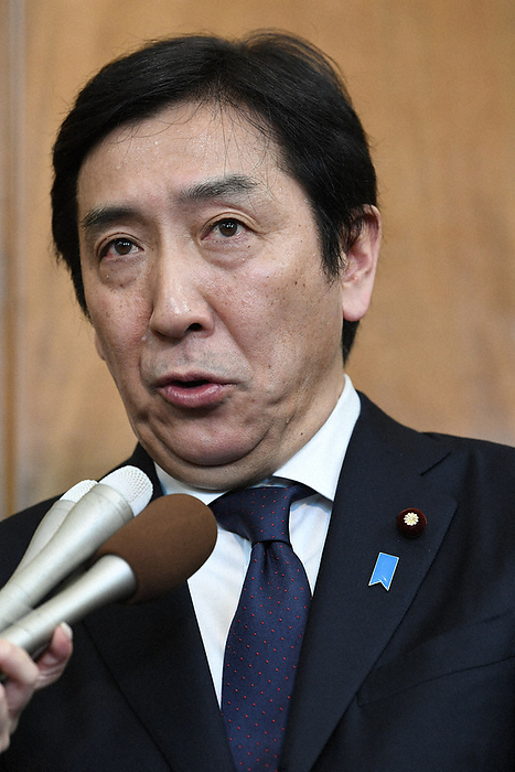 The 201st Ordinary Session of the Diet convenes. Former LDP Minister of Economy, Trade, and Industry Kazuhide Sugawara answers questions from reporters before the opening of the ordinary session of the Diet on January 20, 2020.