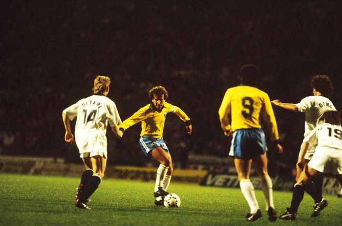 Zico (BRA), 
MARCH 27, 1989 - Football : 
Zico of Brazil in action during the Zico's farewell match between Brazil 1-2 Rest of the World all-stars XI at Friuli Stadium in Udine, Italy. 
(Photo by Enrico Calderoni/AFLO SPORT) [0391]
