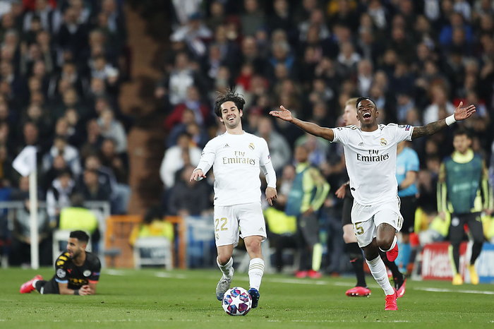 UEFA Champions League Final Tournament First Round, Round 1 Isco, Vinicius Junior  Real , FEBRUARY 26, 2020   Football   Soccer : UEFA Champions League Round of 16, 1st leg match between Real Madrid 1 2 Manchester City FC at Estadio Santiago Bernabeu in Madrid, Spain.  Photo by D.Nakashima AFLO 