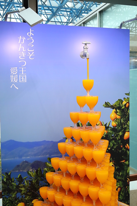 Mikan Juice Tower A general view of Matsuyama Airport s Mikan Juice Tower on February 12, 2020, in Matsuyama, Ehime Prefecture, Japan.   Photo by YUTAKA AFLO 