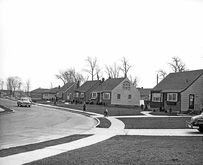 United States: c. 1950.
A postwar housing deveopment for the beginning of the baby boom.