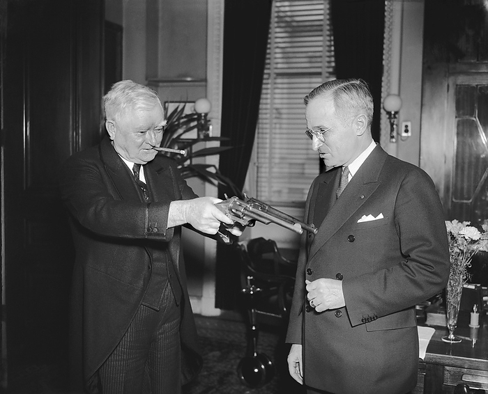 Washington, D.C.:   February 17, 1938
 Vice President Garner playfully tries his 
