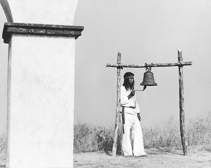California:  c. 1930
The padres taught the Native Americans to make the adobe bricks used in the building of the missions. After they completed building the mission structure, the finished walls and arches were plastered with adobe mud and whitewashed with lime to protect them from the weather