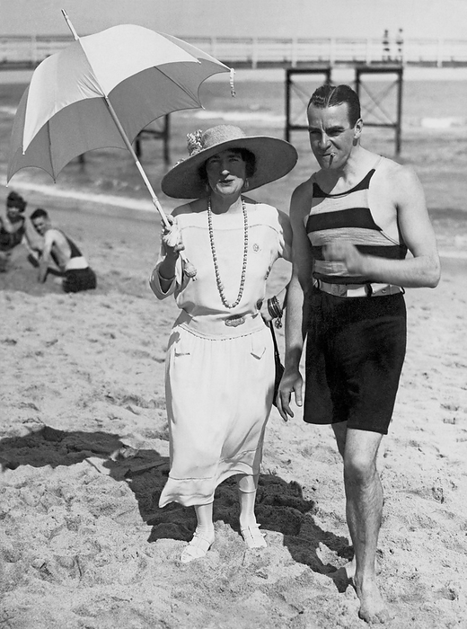 Palm Beach, Florida:  1922
Mr. and Mrs. Claude Graham White, on the beach outside their cottage in Palm Beach. He is the famous British aviator, and she is notable in her own right as the vaudeville star, 