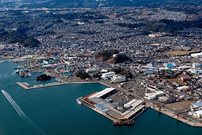 Shiogama Port, Miyagi Prefecture  February 15, 2011  Februay 15, 2011, Shiogama, Japan   Aerial view of  Shiogama port, Miyagi prefecture.  Photo by Youichi Tsukioka AFLO 