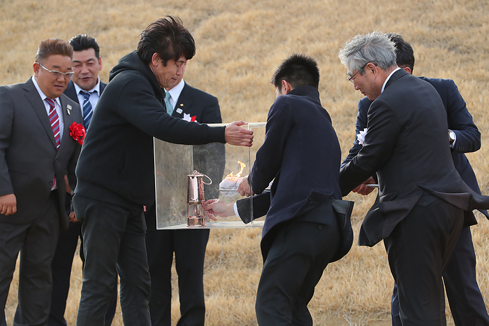 Tokyo 2020 Preview  Fire of Recovery  Torch to Travel to Tohoku Disaster Areas General view, MARCH 20, 2020 : Tokyo 2020 Olympic Flame of Recovery tour at Ishinomaki Minamihama Tsunami Recovery Memorial Park in Ishinomaki, Miyagi, Japan.  Photo by Yohei Osada AFLO SPORT 