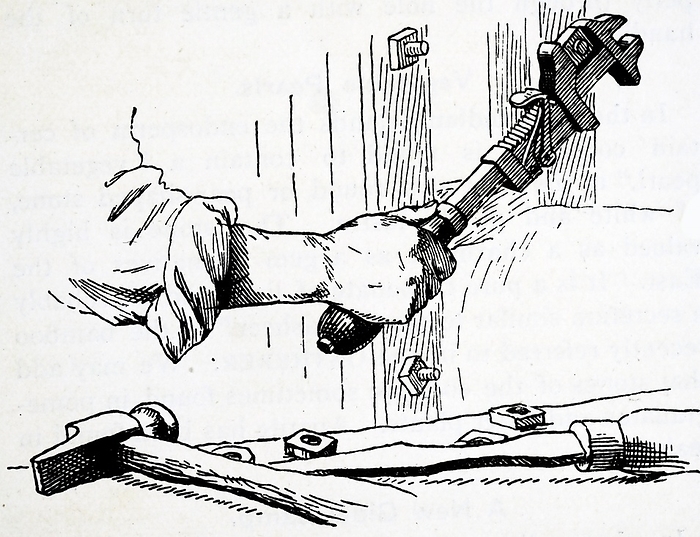 Illustration showing Improved screw wrench patented by a Texan inventor 1887 Illustration showing Improved screw wrench patented by a Texan inventor 1887