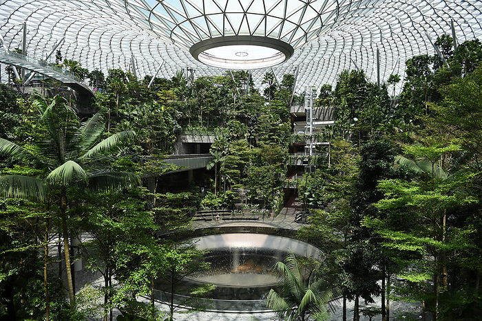 Covid19, Jewel Changi Airport, Singapore APR 10, 2020   Covid 19: No waterfall at Jewel Changi Airport after Singapore government has announced Circuit Breaker measurement take effect from 07 Apr to 04 May of the COVID19 novel coronavirus
