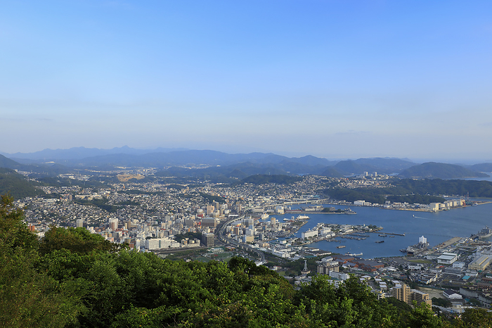 Townscape from Yumiharidake Observatory, Sasebo City, Nagasaki Prefecture
