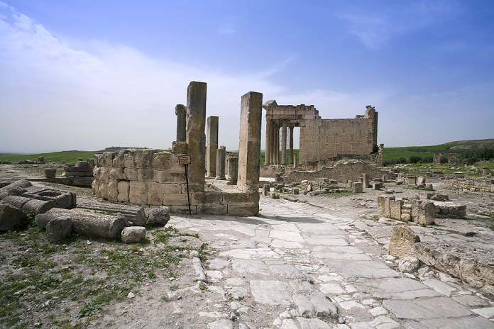 The Temple of Pietas Augusta, Dougga (Thugga), Tunisia.