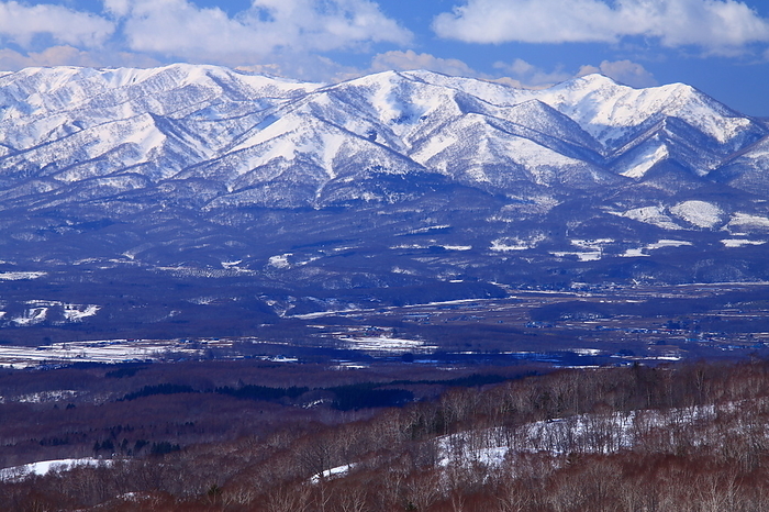Snowy mountains from Niseko Plateau, Rangetsu Town, Hokkaido