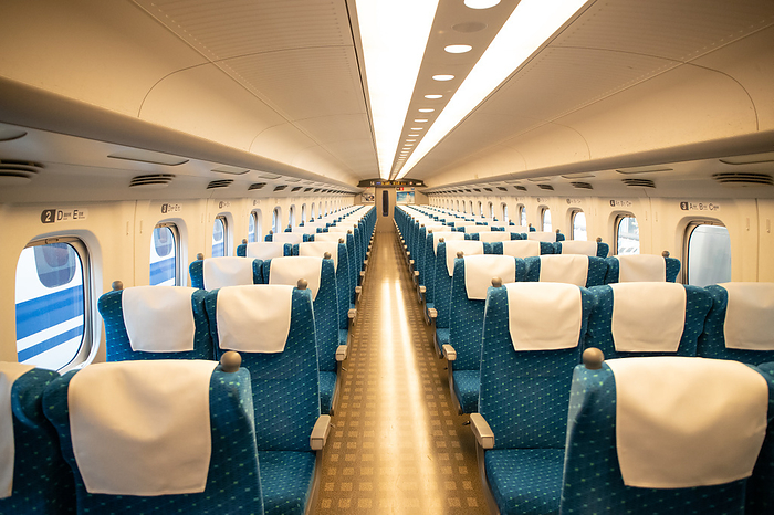 Tokyo under state of emergency over coronavirus Shinkansen bullet train seats are seen empty at JR Tokyo Station during the Golden Week holiday in Japan on May 2, 2020, amid the state of emergency due to the spread of the novel coronavirus.  Photo by AFLO 