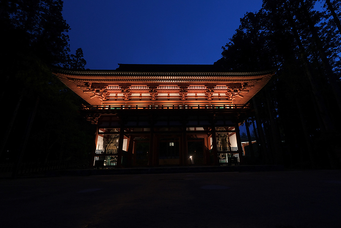 Koyasan, Wakayama Prefecture The Daimon gate, stands at the entrance of Mount Koya s main temple, Danjo Garan early morning on June 11, 2019 in Koya, Wakayama Prefecture, Japan. Koya san or Mount Koya is the center of Shingon Buddhism and is listed on UNESCO World Heritage site as one of the sacred sites and pilgrimage routes in the Kii mountain range.   Photo by Yuriko Nakao AFLO   