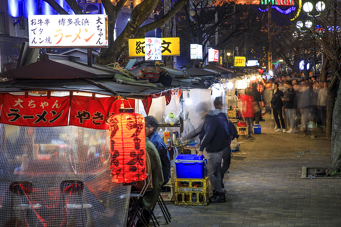 Night view of Nakasu Yatai Street, Fukuoka Prefecture