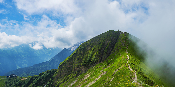 Germany Germany, Bavaria, Allgaeu Alps, Panoramic view of Mountain Ridge from Soellereck to Fellhorn