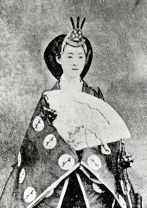 Empress Dowager Shoken  Date of photograph unknown  Undated   Empress Shoken  1849 1914  also known as Empress Dowager Shoken was empress consort of Emperor Meiji of Japan. She was born Ichijo Masako  later Haruko  and became engaged to Emperor Meiji on September 2, 1867. Emperor Meiji had fifteen children by five official ladies in waiting. As it had long been the custom in Japanese monarchy, she adopted Yoshihito, her husband s eldest son by a concubine. Yoshihito thus became the official heir to the throne, and at Emperor Meiji s death, succeeded him as Emperor Taisho.  Photo by Kingendai Photo Library AFLO 