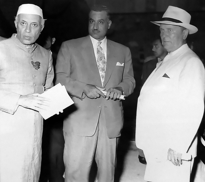 Nehru, Nasser and Tito meet to sign the establishment of the Non Aligned Movement. 1956. Nehru, Nasser and Tito meet to sign the establishment of the Non Aligned Movement. 1956. The Non Aligned Movement, founded on the Brijuni islands in Yugoslavia in 1956, and was formalized by signing the Declaration of Brijuni on July 19th, 1956. The Declaration was signed by Yugoslavia s president, Josip Broz Tito, India s first prime minister Jawaharlal Nehru and Egypt s second president, Gamal Abdel Nasser.