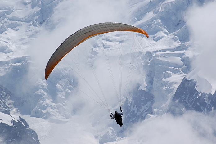 paragliding, Paragliding, Mont-Blanc massif, Alps, Chamonix, Haute-Savoie, France