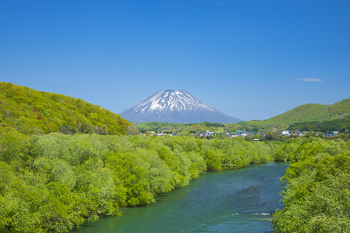 Shiribetsu River and Mt. Yotei, Ranke Town, Hokkaido