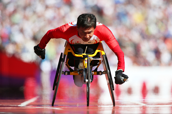 2012 London Paralympics Athletics Men s 200m T52 Toshihiro Takada  JPN  SEPTEMBER 8, 2012   Athletics :. Men s 200m T52 Heat at Olympic Park   Olympic Stadium during the London 2012 Paralympic Games in London, UK.  Photo by AFLO SPORT 