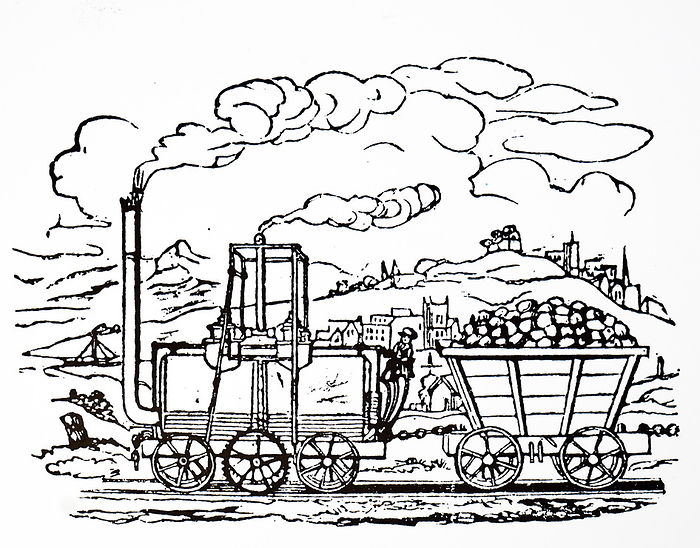 Engraving depicting Matthew Murray s steam locomotive built for John Blenkinsop Engraving depicting Matthew Murray s steam locomotive built for John Blenkinsop used to haul coals from Middleton Colliery to Leeds in 1812. Matthew Murray  1765 1826  an English steam engine and machine tool manufacturer, who designed and built the first commercially viable steam locomotive, the twin cylinder Salamanca. John Blenkinsop  1783 1831  an English mining engineer and inventor of steam locomotives, who designed the first practical railway locomotive. Dated 19th century