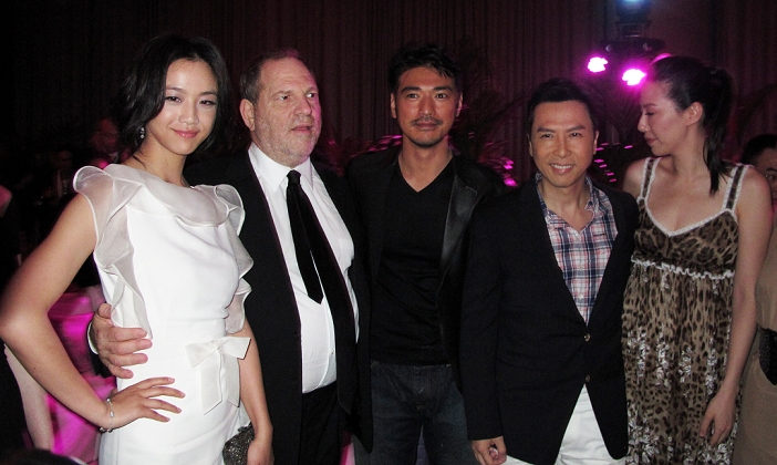 64th Cannes International Film Festival  2011  Harvey Weinstein, Takeshi Kaneshiro, Tang Wei and Donnie Ye, May 13, 2011 : Wei Tang, Harvey Weinstein, Takeshi Kaneshiro, Donnie Yen. Yen..The Weinstein Co. Celebrates Chinese Movie  Wu Xia   Dragon  Presented By vitaminwater..Martinez Hotel. 2011 Cannes Film Festival. Friday, May 13, 2011.