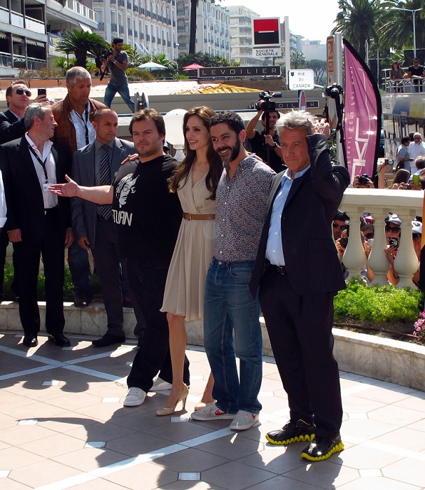 64th Cannes International Film Festival  2011  Dustin Hoffman, Angelina Jolie, Manu Payet and Jack Black, May 12, 2011 : Kung Fu Panda 2 Movie Press Conference. Cannes Film Festival. Carlton Hotel. Cannes, France. Thursday, May 12, 2011.