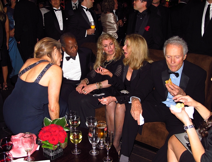 Lori McCreary, Sidney Poitier, Joanna Shimkus and Clint Eastwood, Jun 09, 2011 : Lori McCreary, Sidney Poitier, Joanna Shimkus, Clint Eastwood with lots of women. 2011 AFI Life Achievement Award Honoring Morgan Freeman - Inside and after Party. Sony Pictures Studios. Culver City, CA, USA. Thursday, June 09, 2011.