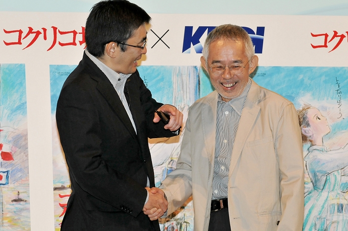 Makoto Takahashi and Toshio Suzuki, Jun 22, 2011 : KDDI and Ghibli campaigned jointly by movie 