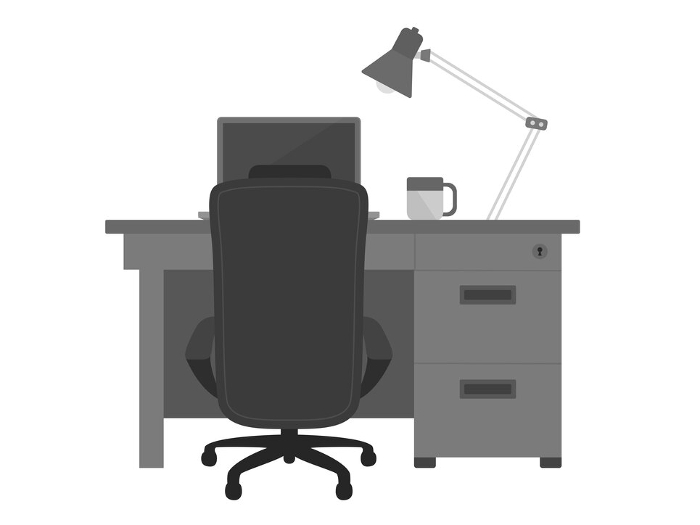Clip art of office desk and chair