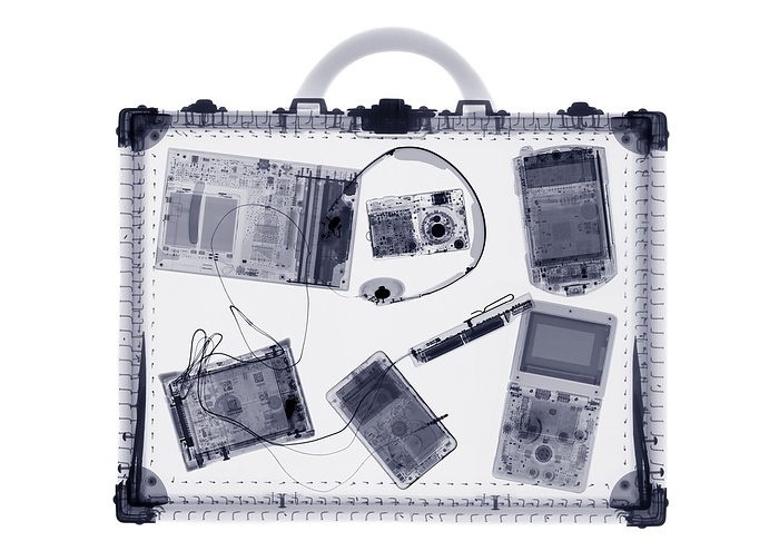 Briefcase and IT accessories, X ray Briefcase and IT accessories, X ray.