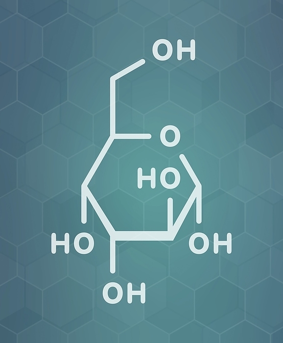 Altrose sugar molecule, illustration Altrose sugar molecule  alpha D altropyranose form . Skeletal formula.