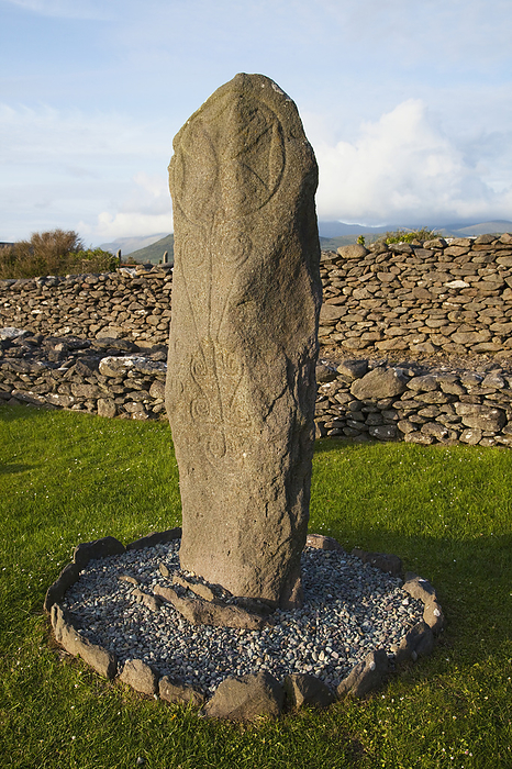 A Standing Stone At Reask Near Ballyferriter On The Dingle Peninsula; County Kerry, Ireland Photo by Peter Zoeller / Design Pics