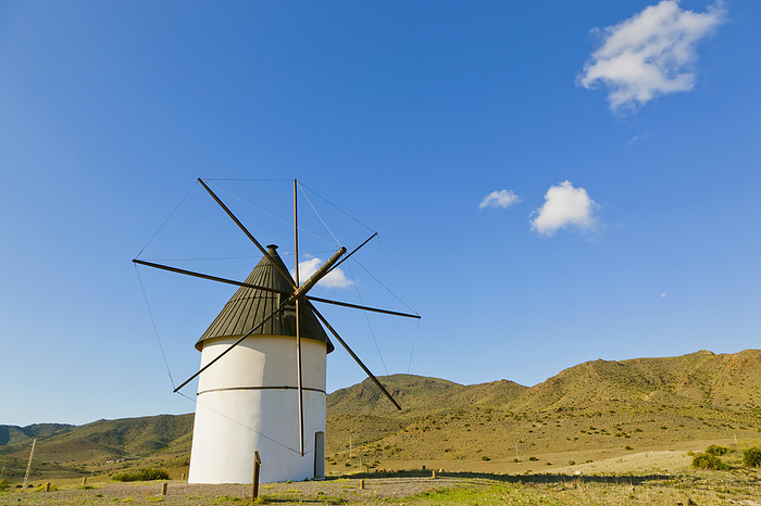 Spain Windmill At La Boca De Los Frailes In Cabo De Gata Nijar Natural Park  Almeria Province Spain Photo by Ken Welsh