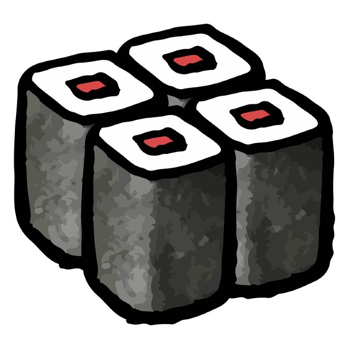 Hand-drawn vector illustration of an iron fire roll