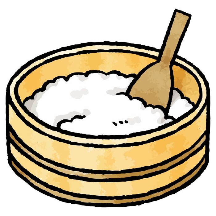 Hand-drawn vector illustration of rice (sushi rice)