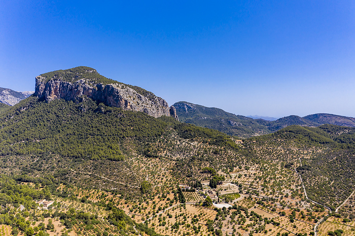 Spain Balearic Islands Spain, Balearic Islands, Alaro, Aerial view of clear sky over Puig dAlaro mountain