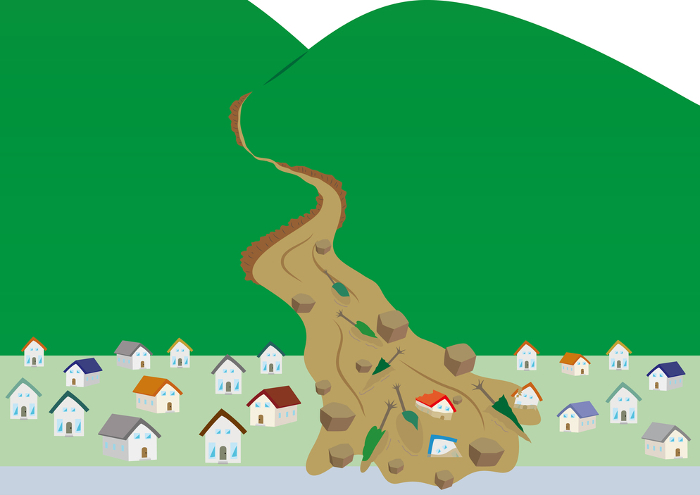 Landslide Illustration of a mudslide
