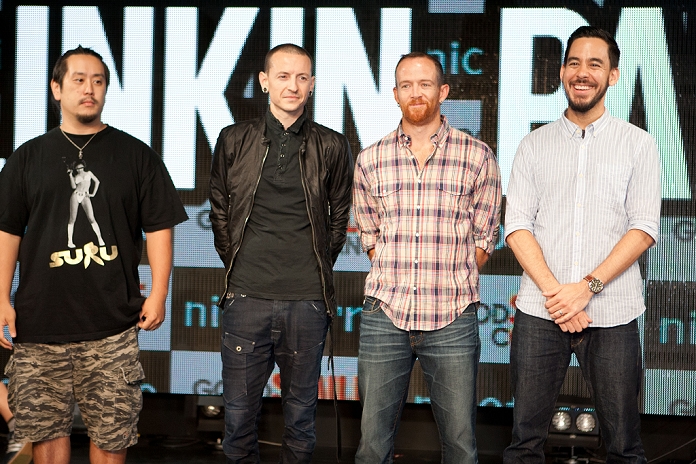 LINKIN PARK, Sep 09, 2011 : Tokyo, Japan - (L-R) Joe Hahn, Chester Bennington, Dave Pharrell and Mike Shinoda attend 