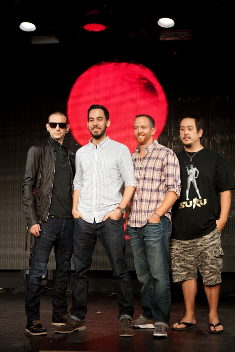 LINKIN PARK, Sep 09, 2011 : Tokyo, Japan - (L-R) Chester Bennington, Mike Shinoda, Dave Pharrell and Joe Hahn attend 