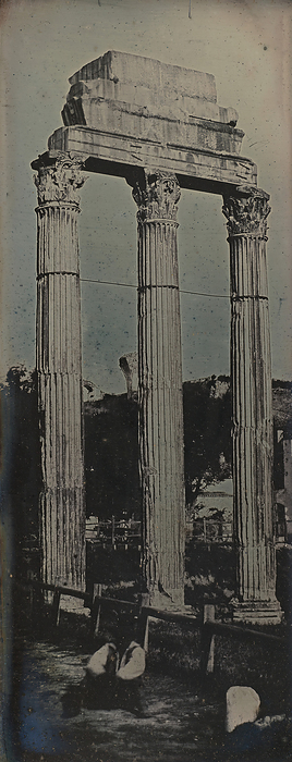 Northwest Fa  xe7 ade, Temple of Castor and Pollux, Rome, 1842. Creator: Joseph Philibert Girault De Prangey. Northwest Fa  xe7 ade, Temple of Castor and Pollux, Rome, 1842.