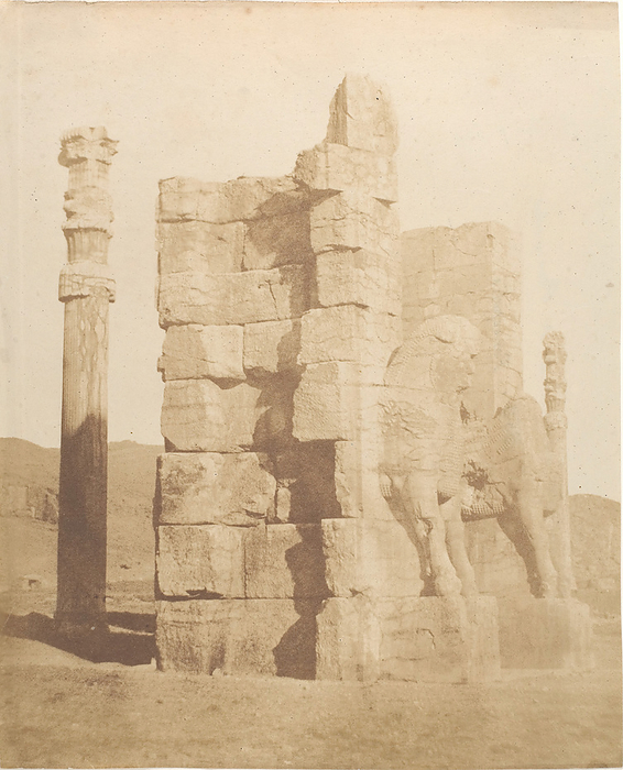 Porta d entrata alla ruine de Persepolis, 1858. Creator: Luigi Pesce. Porta d entrata alla ruine de Persepolis, 1858.