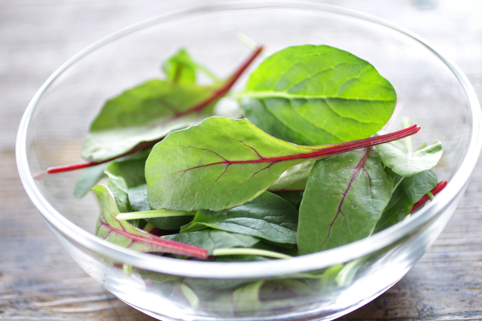 Mixed green baby leaf salad