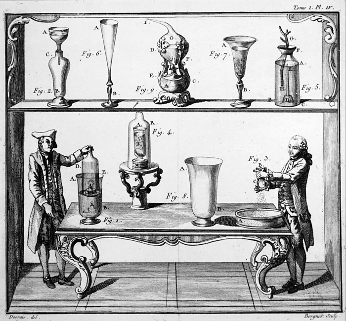 Engraving depicting the investigation the impenetrability and permeability of objects Engraving depicting the investigation the impenetrability and permeability of objects. Dated 18th Century