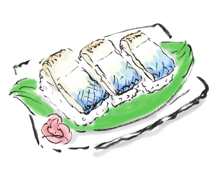 clip art of pressed mackerel sushi
