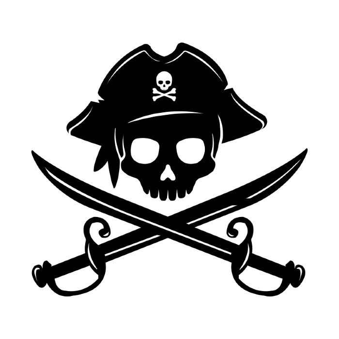 Pirate flag, pirate mark, skull mark vector illustration