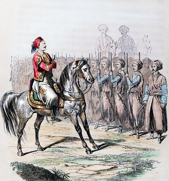 Suleiman Pasha al Faransawi  Suleiman Pasha 1788   1860  addresses Mamaluke, Egyptian troops. Suleiman Pasha al Faransawi  Suleiman Pasha 1788   1860  addresses Mamaluke, Egyptian troops.  You are clumsy, he told the Mamelukes: Get ready weapons  Fire  . Pasha was born Joseph Anthelme Seve  a French born Egyptian commander. Watercolour by the French painter Jean Adolphe Beauc   1818   1875 .