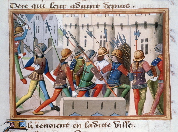 Massacre des inhabitants de Paris, The Cabochien revolt  1413  Massacre des inhabitants de Paris, The Cabochien revolt  1413   Vigiles de Charles VII, Manuscrit Fran ois 5054, fol. 8v  The Cabochien revolt was an episode in the Civil war between the Armagnacs and the Burgundians which was in turn a part of the Hundred Years  War. By 1413 the Cabochiens and the Burgundians were causing increasing dissension. By the end of August a number of university leaders reunited around the Duke of Duke. By the end of August a number of university leaders reunited around the Duke of Burgundy and the Parisian haute bourgeoisie led by the lawyer, Jean Jouvenel des Ursins, favored return of the Armagnacs. By the end August a number of university leaders reunited around the Duke of Burgundy and the Parisian haute bourgeoisie led by the lawyer, Jean Jouvenel des Ursins, favoured return.