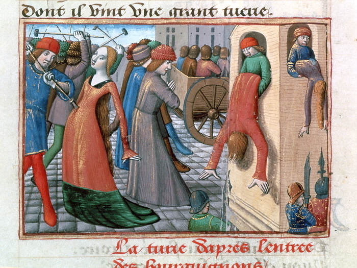 The massacres of 1418, by Martial d Auvergne, illumination end of the book Vigils of Charles VII, Paris, France, XV century. Henry of Marle The massacres of 1418, by Martial d Auvergne, illumination end of the book Vigils of Charles VII, Paris, France, XV century. Henry of Marle, seigneur de Presles, was chancellor of France under king Charles VI from 1413 to 1418. As a faithful companion of John I of Berry, he was assassinated in the Conciergerie during the massacres of the Armagnacs in the prisons of Paris on 29 May 1418.