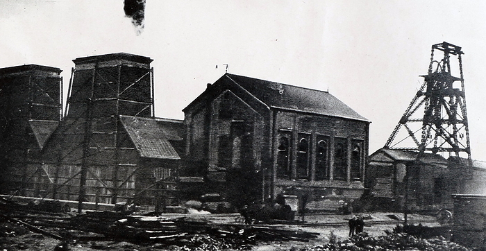 Photograph of the Maltby Main Colliery after an explosion Photograph of the Maltby Main Colliery after an explosion that killed 27 people. Dated 20th Century